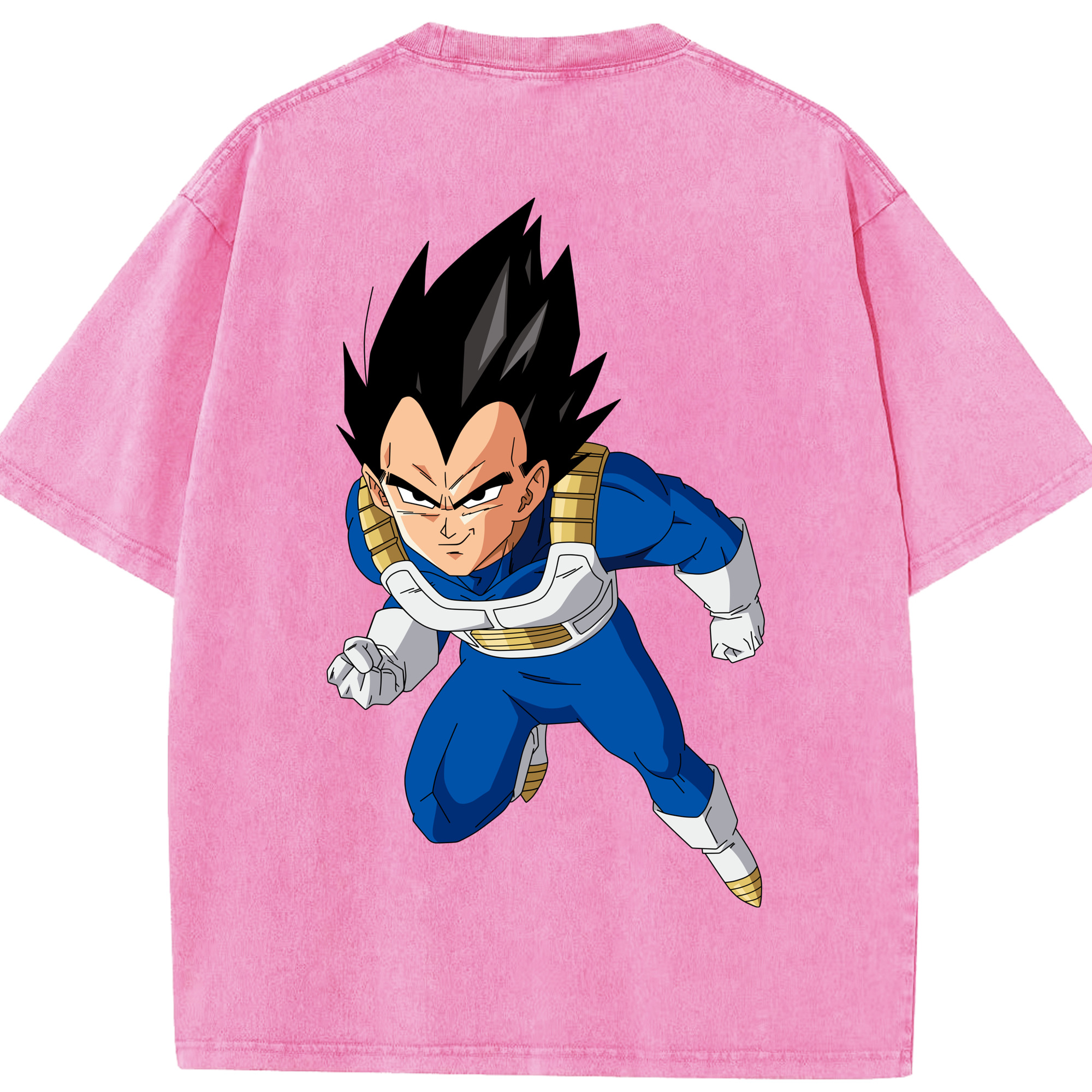 （画像用） ドラゴンボール ベジータ四世（Bejīta Yonsei）DRAGON BALL Vegeta IV 綿100% ヴィンテージ風 半袖Tシャツ（背面プリント）